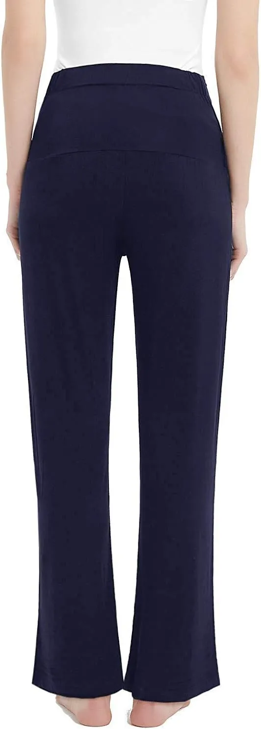 Joyaria Maternity Pants Summer Pregnancy Pants Wide Leg for Work Loose Lounge Pants Over The Belly Stretchy Sweatpants