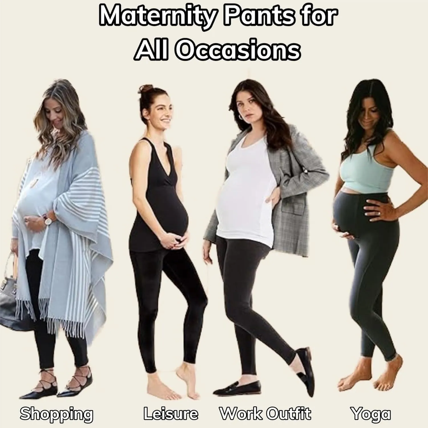Joyaria Maternity Pants Summer Pregnancy Pants Wide Leg for Work Loose Lounge Pants Over The Belly Stretchy Sweatpants