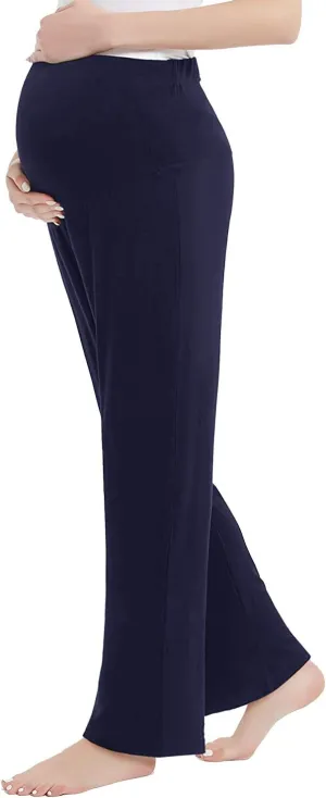 Joyaria Maternity Pants Summer Pregnancy Pants Wide Leg for Work Loose Lounge Pants Over The Belly Stretchy Sweatpants