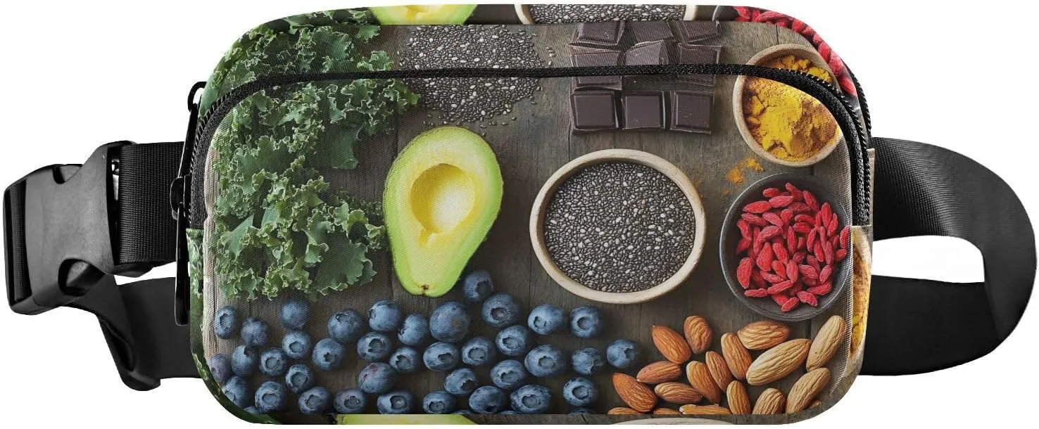 Kitchen Fruit Fanny Pack Water Resistant, Women Men Waist Pack Sling Bag Purse for Travel Hiking