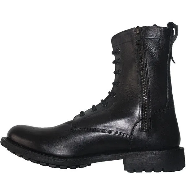 Kixters Spencer - Antique Black Leather Combat Boot