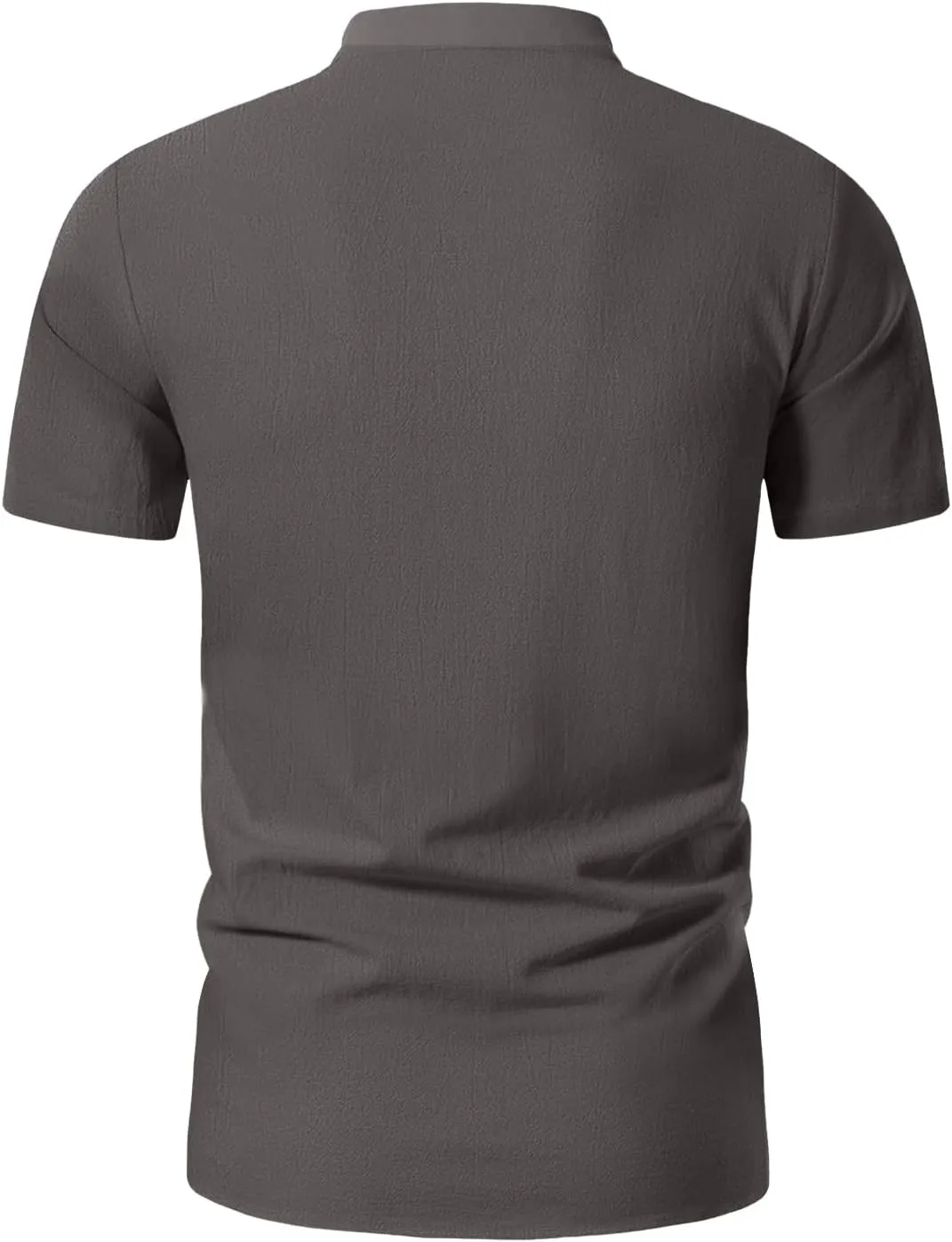 KUYIGO Men's Cotton Linen Shirt Pirate Vintage Short Sleeve Lace Up Renaissance Costume Beach Top