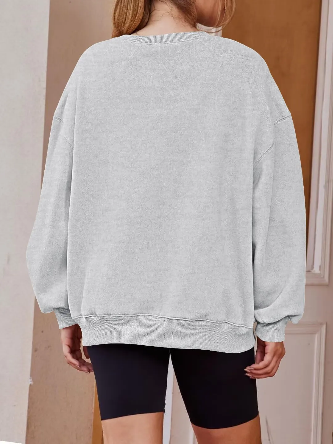 Lacozy Womens USA Graphic Sweatshirts American flag Crewneck Long Sleeve Sweater Loose Fleece Tops Fall Winter Clothes