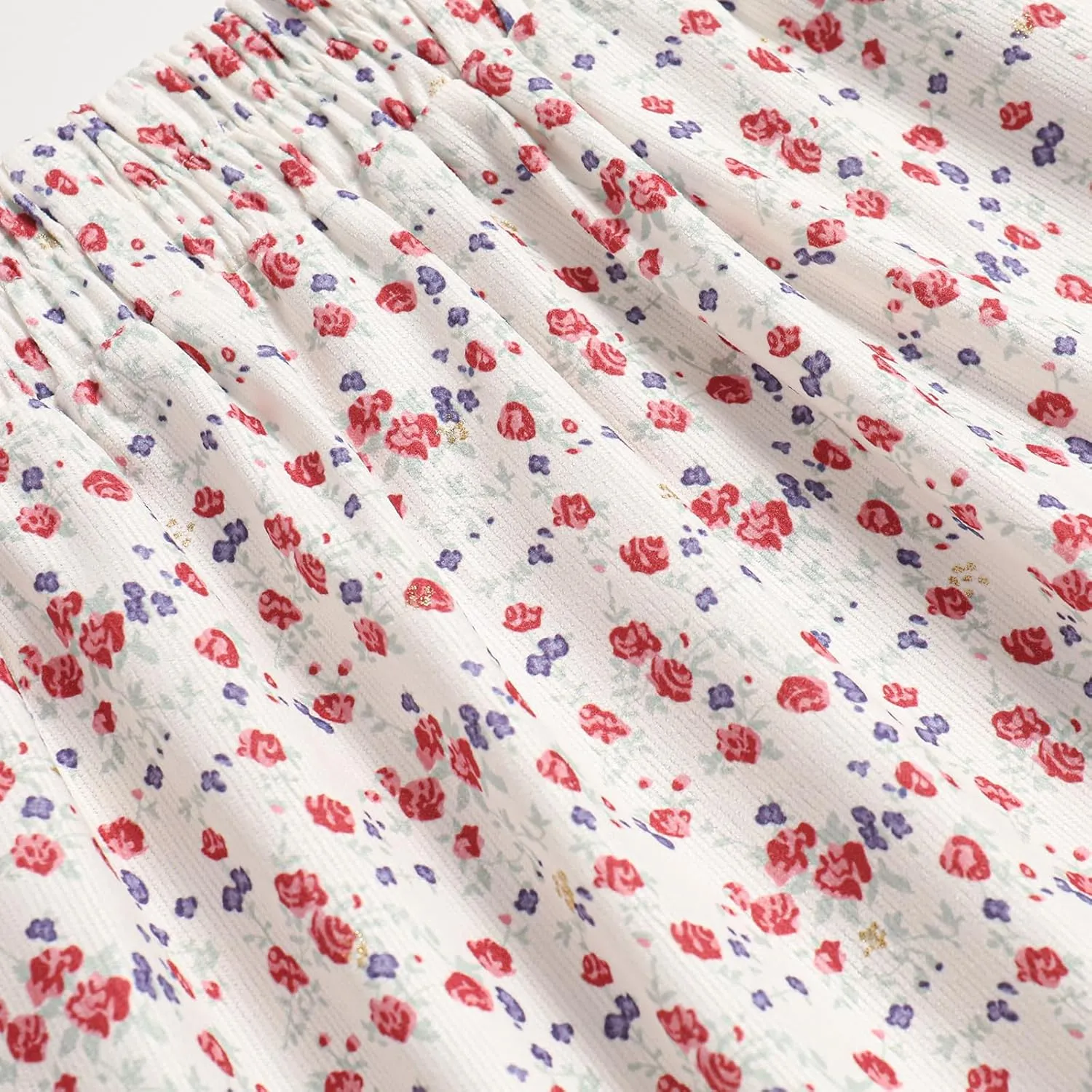 Ladies' High-Waisted Printed Skirt with Elastic Waist and Pleated Skirt in Spring Summer Autumn and Winter