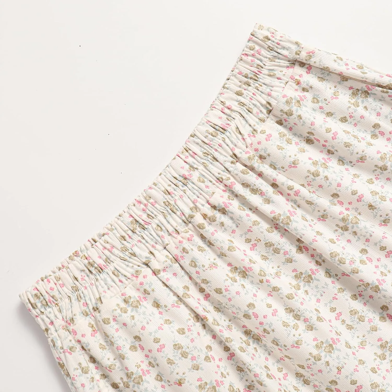 Ladies' High-Waisted Printed Skirt with Elastic Waist and Pleated Skirt in Spring Summer Autumn and Winter
