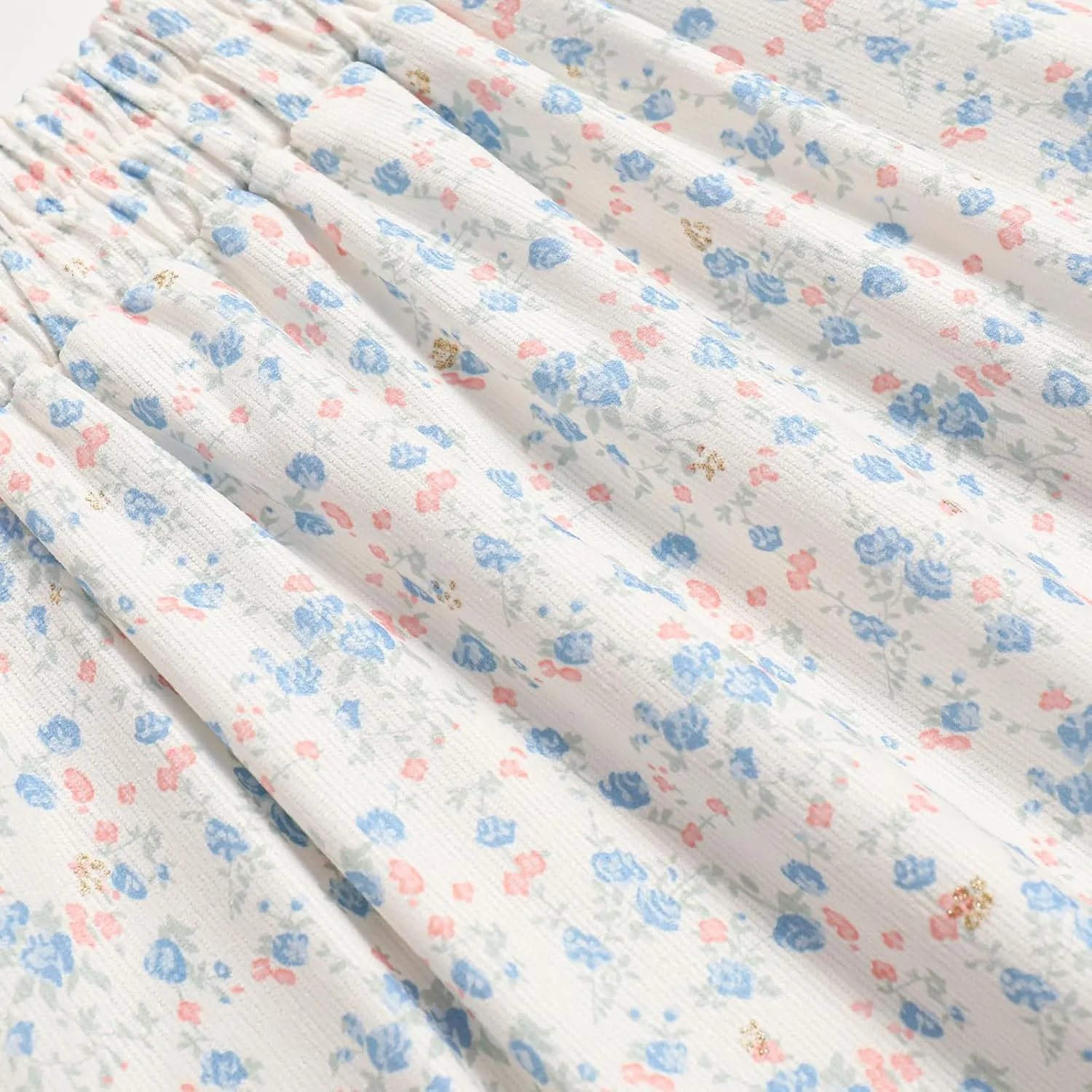 Ladies' High-Waisted Printed Skirt with Elastic Waist and Pleated Skirt in Spring Summer Autumn and Winter