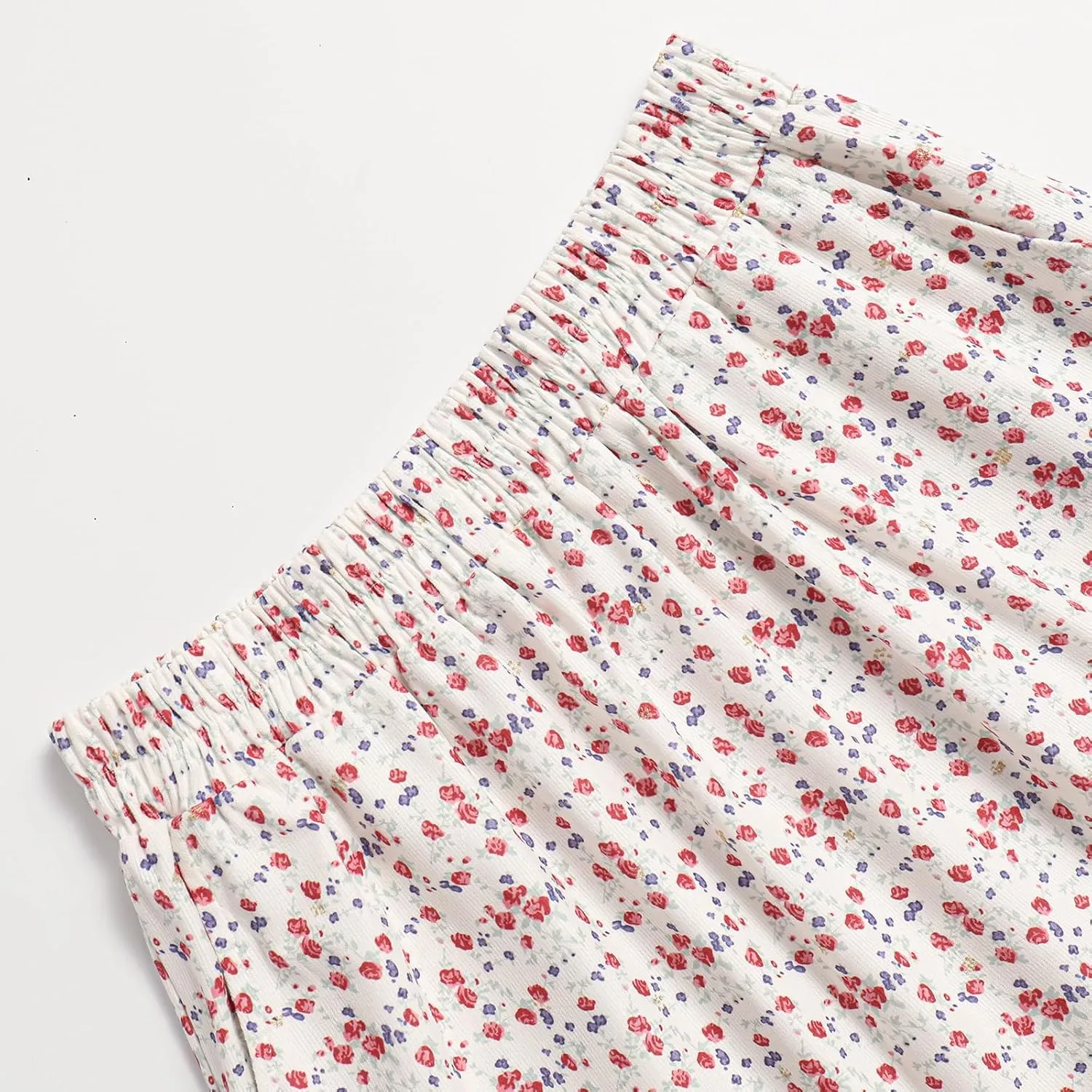 Ladies' High-Waisted Printed Skirt with Elastic Waist and Pleated Skirt in Spring Summer Autumn and Winter