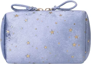 Ladies Toiletry Makeup Soft Lipstick Organiser Portable Beauty Cosmetic Bag (Blue)