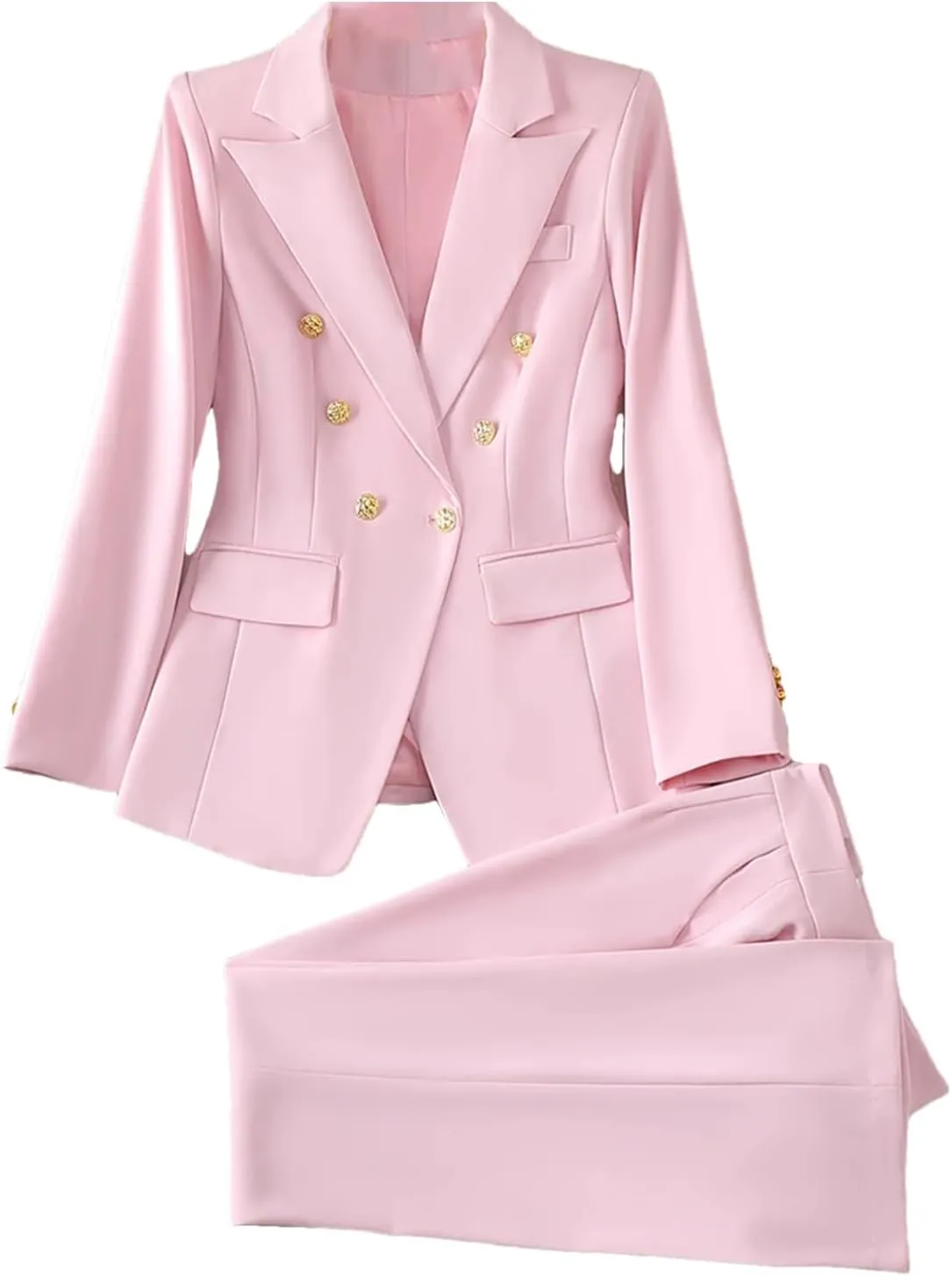 Ladies Winter Slim Fit Work Wear Pant Suit Women Button Formal Jacket Blazer and Trouser 2 Piece Set