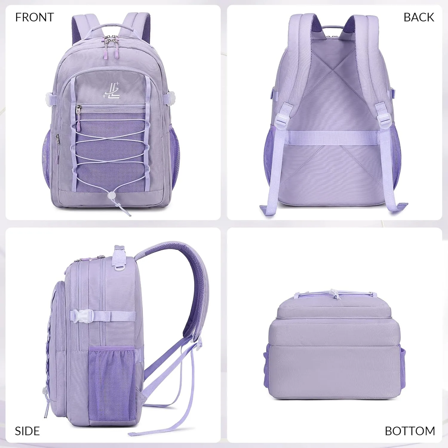 Lanola Travel Business Study Water Resistant Casual Backpack Lightweight Student School bag for Men Women - Gray