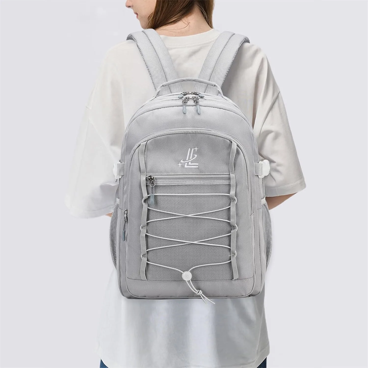 Lanola Travel Business Study Water Resistant Casual Backpack Lightweight Student School bag for Men Women - Gray