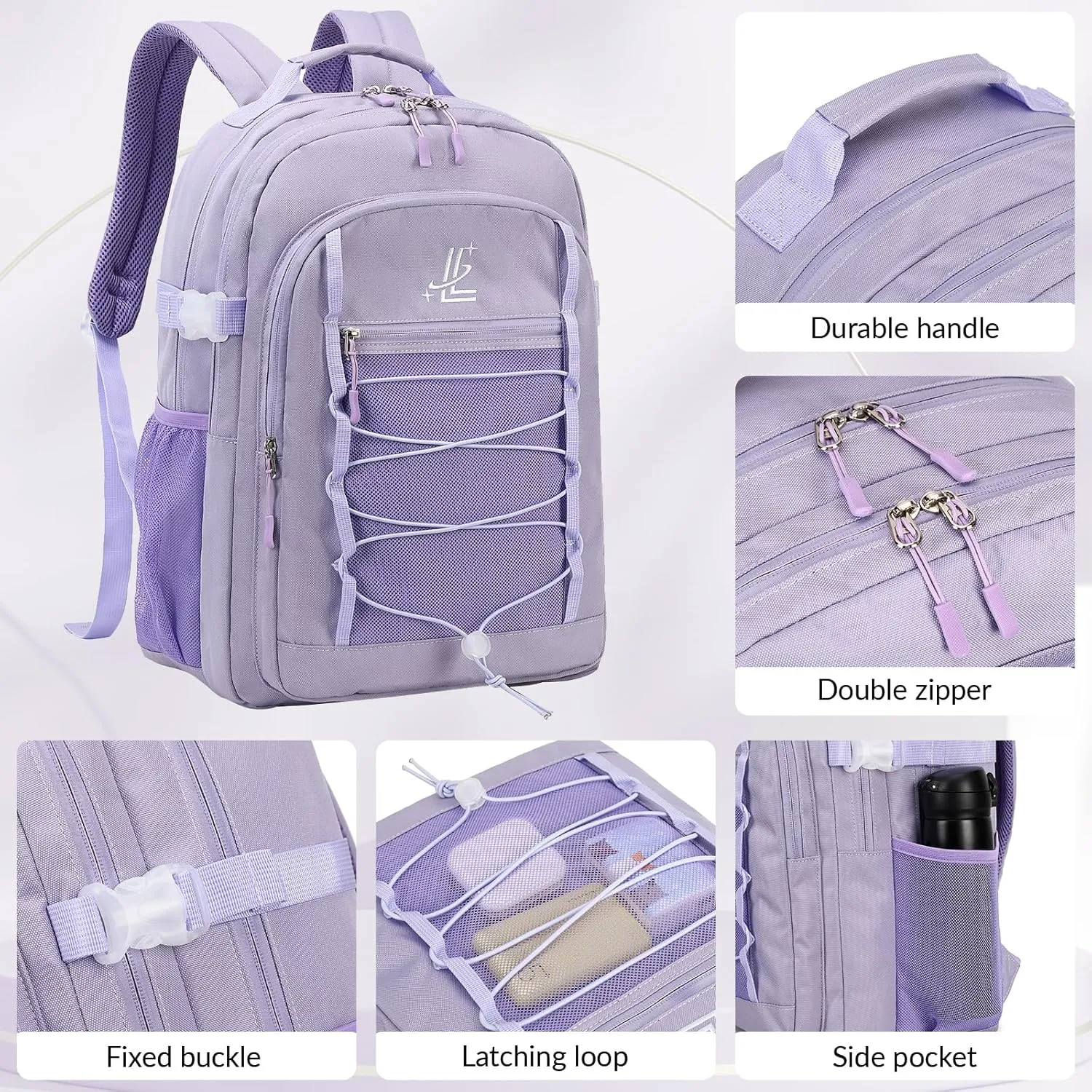 Lanola Travel Business Study Water Resistant Casual Backpack Lightweight Student School bag for Men Women - Gray