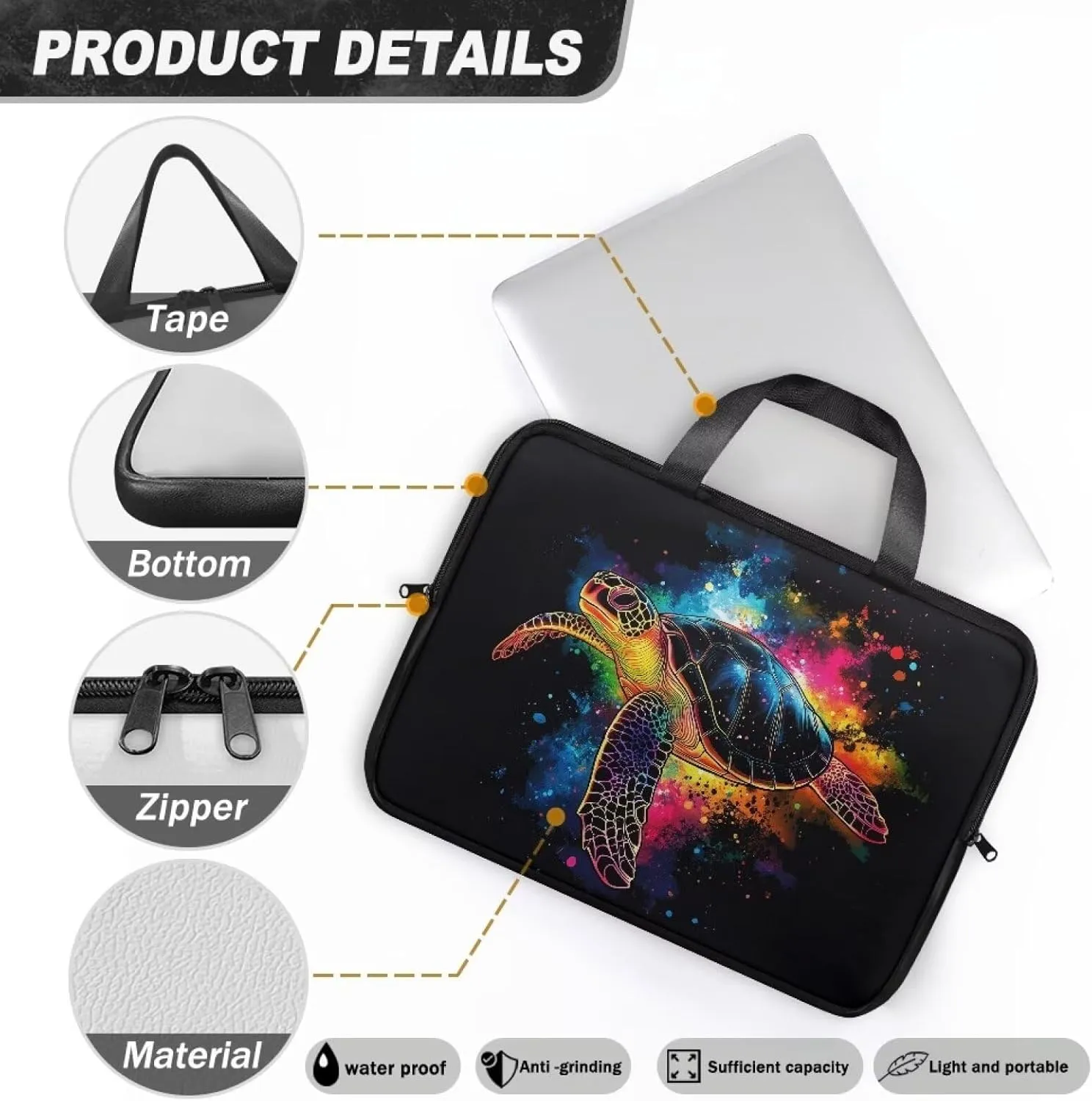 Laptop Bag for Kids Portable Computer Briefcase Leather Bag Water-Resistant Laptop Bag for Teen Boy