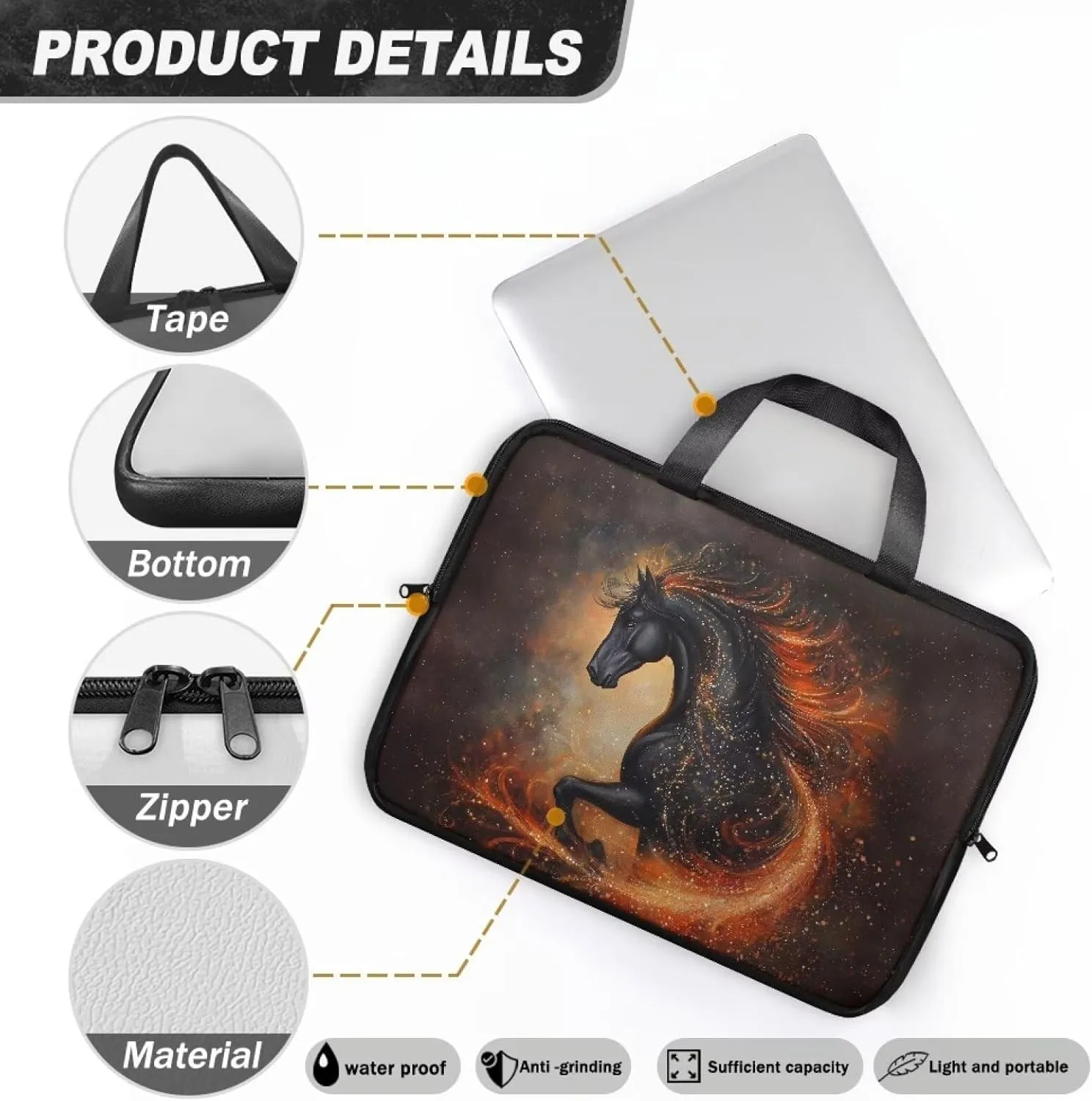 Laptop Bag for Kids Portable Computer Briefcase Leather Bag Water-Resistant Laptop Bag for Teen Boy