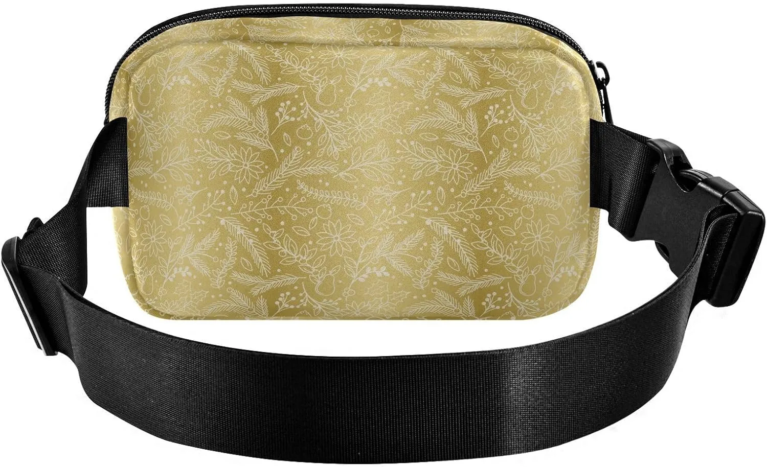 Large Crossbody Fanny Pack men women Waist Packs Water-resistant Leaves Pattern belt Bag for Hiking Running,Multi4