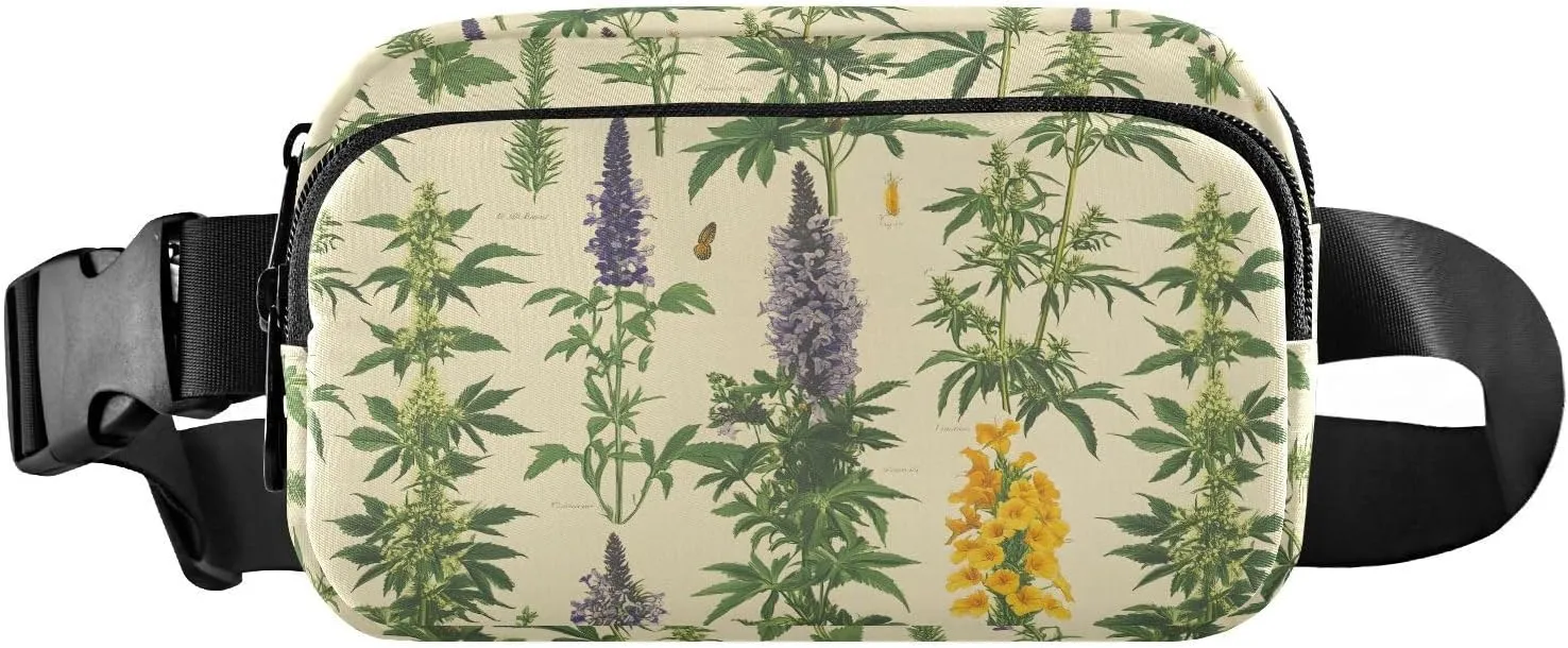 Lavender Pattern Fanny Pack Water Resistant, Women Men Waist Pack Sling Bag Purse for Travel Hiking