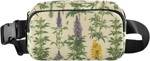 Lavender Pattern Fanny Pack Water Resistant, Women Men Waist Pack Sling Bag Purse for Travel Hiking