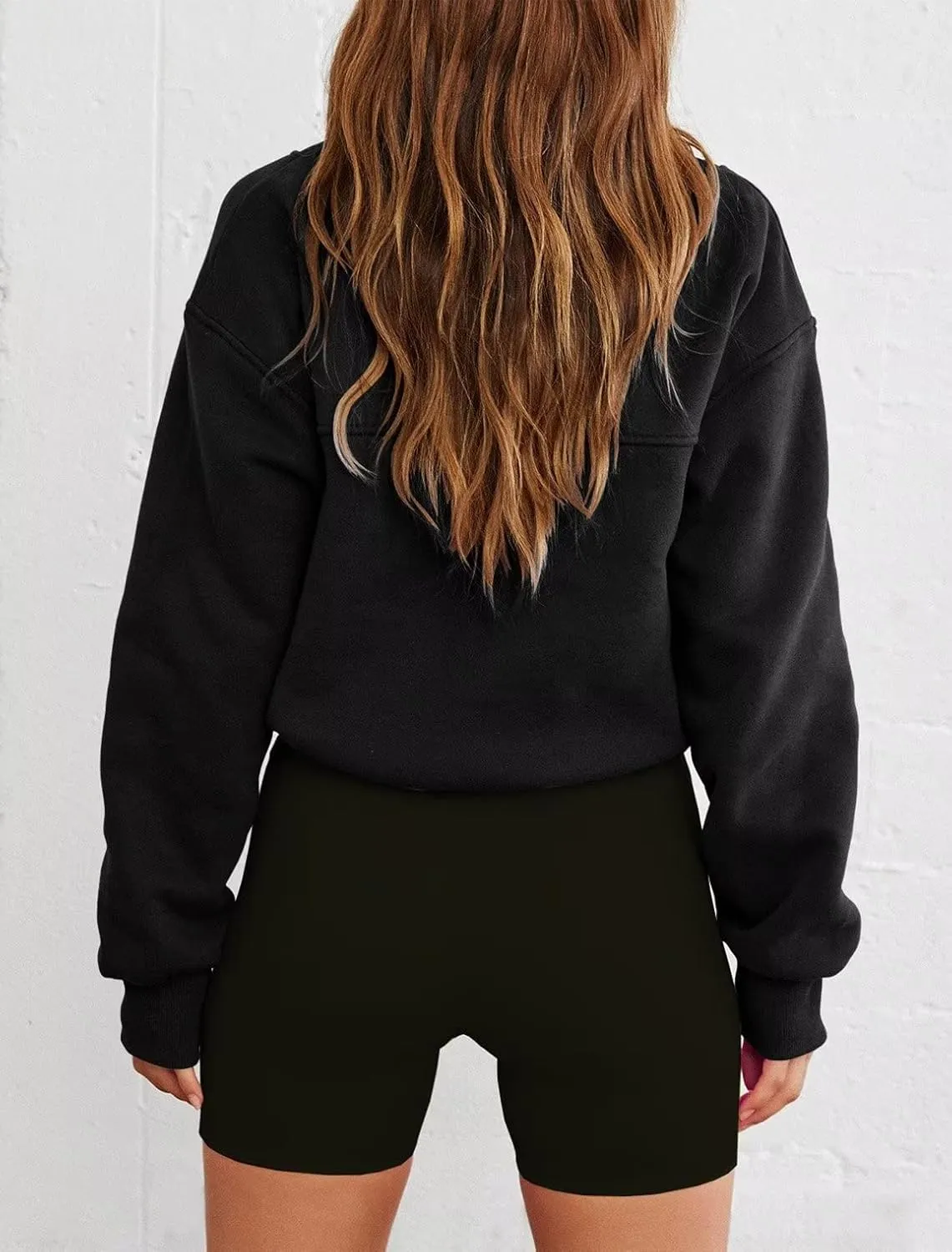 LEEDYA Womens Long Sleeve Half Zip Sweatshirts Oversized Casual Pullover Tops Fall Fashion Outfits 2025 Y2k Clothes