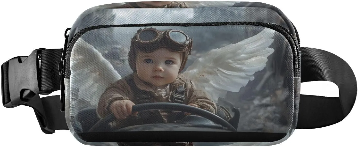 Little Angel Fanny Packs for Women Men, Water Resistant Waist Pack Sling Bag Purse for Travel Hiking