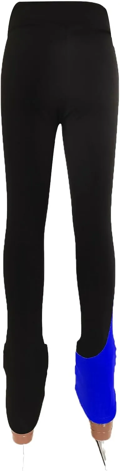 LIUHUO Ice Skating Pants Girls Women Stretchy Mesh Figure Skating Trousers Rhinestones Leggings