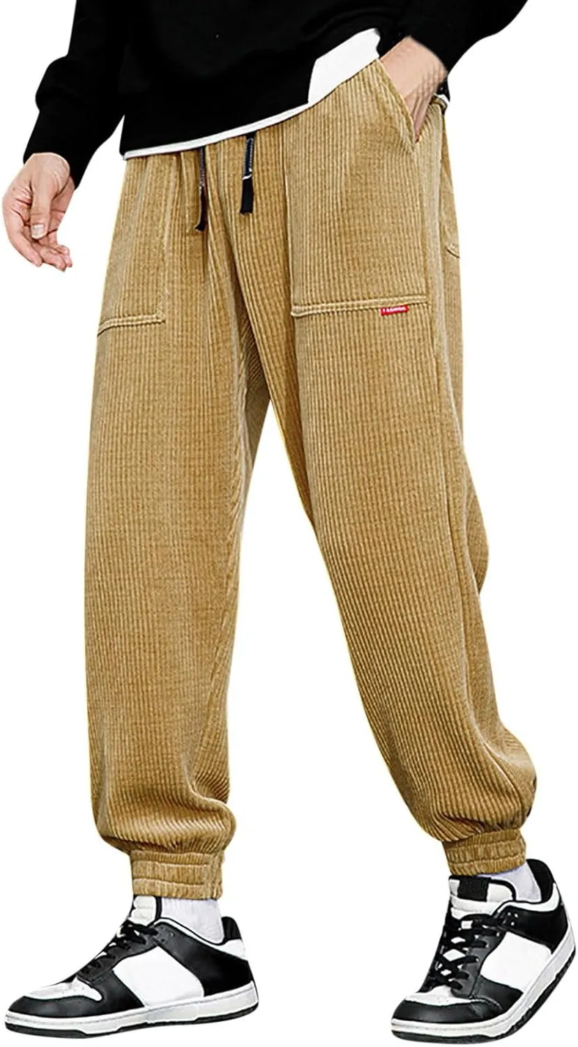 Male Autumn and Winter Heavy Corduroy Thickened Solid Color Trousers 8 Year