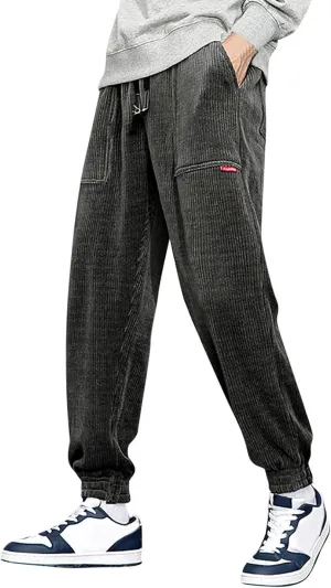 Male Autumn and Winter Heavy Corduroy Thickened Solid Color Trousers 8 Year