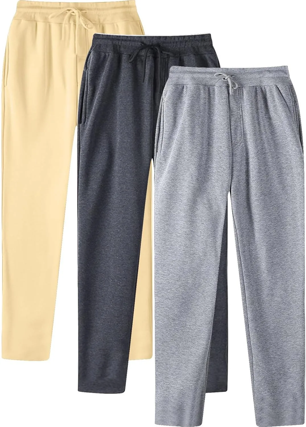 Male Hip Hop Pants Casual Solid Color Track Cuff Lace Up Workout Pants with Pocket Men S Pants with Elastic