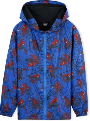 Marvel Boys Waterproof Jacket Avengers Spiderman Hooded Jacket Fleece Lining Raincoat for Boys Teenagers 4-14 Years