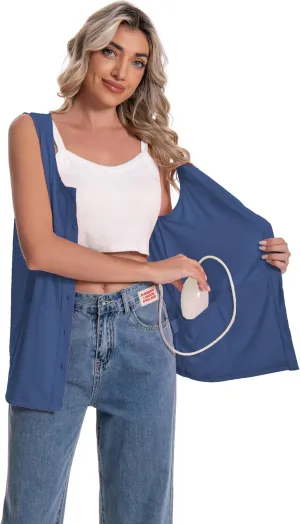 Mastectomy Top Tank with Drain Pockets Post Surgery Recovery Must Haves Clothing Comfy Sleeveless Shirts