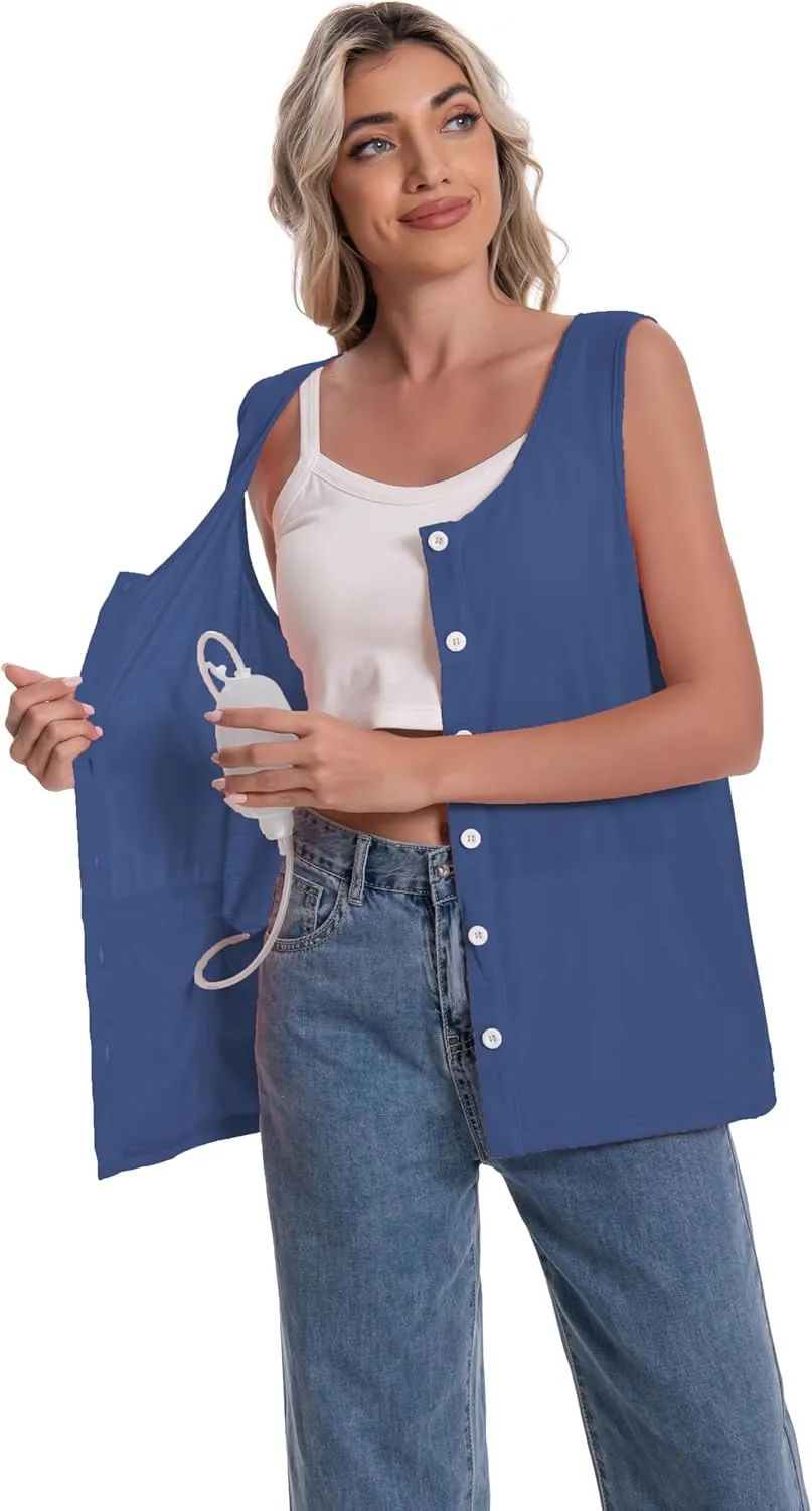 Mastectomy Top Tank with Drain Pockets Post Surgery Recovery Must Haves Clothing Comfy Sleeveless Shirts