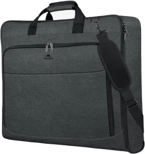 MATEIN Garment Bags for Hanging Clothes, Large Travel Suit Bag with Shoulder Strap for Business Trips, Foldable Luggage for Men Women, Wrinkle-Free Clothing Suitcase for Traveling, Dark Grey