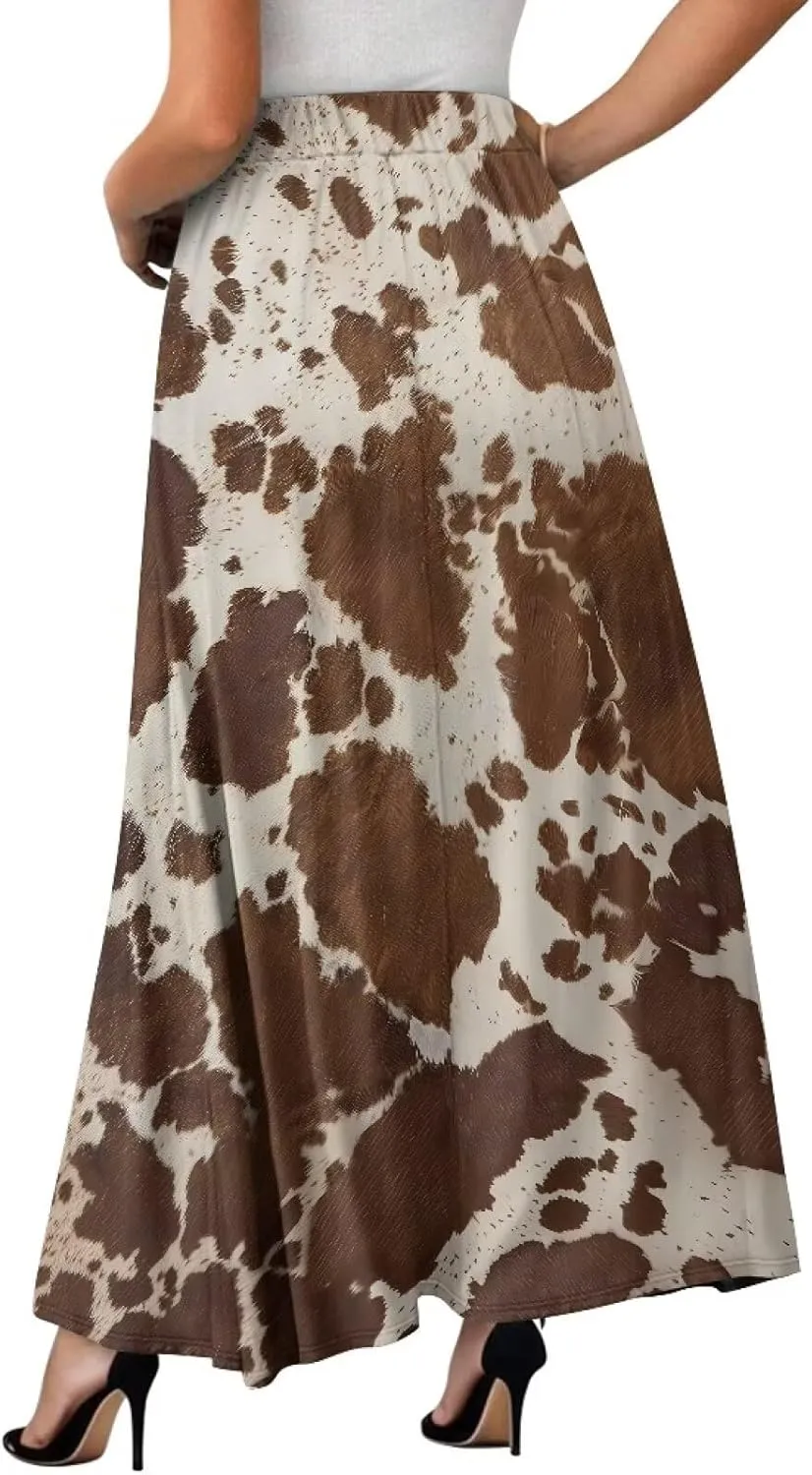 Maxi Skirts for Women Flowy Autumn Skirts with Pockets Pleated Skirt High Waisted Midi Long Skirt Reg and Plus Size S-XXL