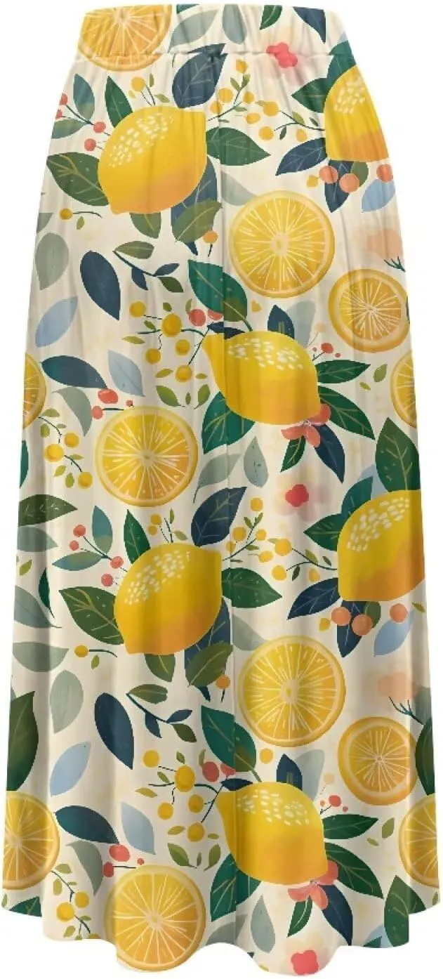 Maxi Skirts for Women Flowy Autumn Skirts with Pockets Pleated Skirt High Waisted Midi Long Skirt Reg and Plus Size S-XXL
