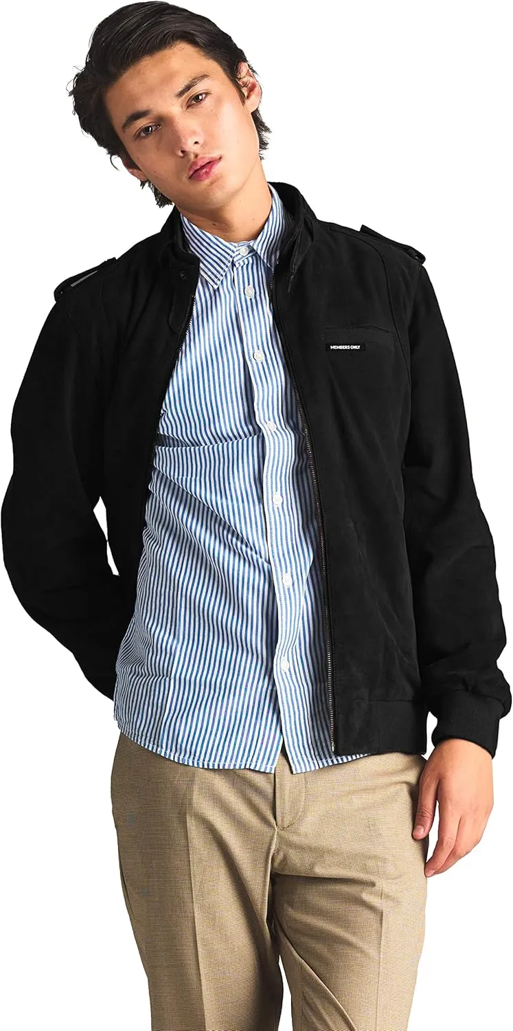 Members Only Men's Soft Suede Iconic Jacket |Slim Fit|