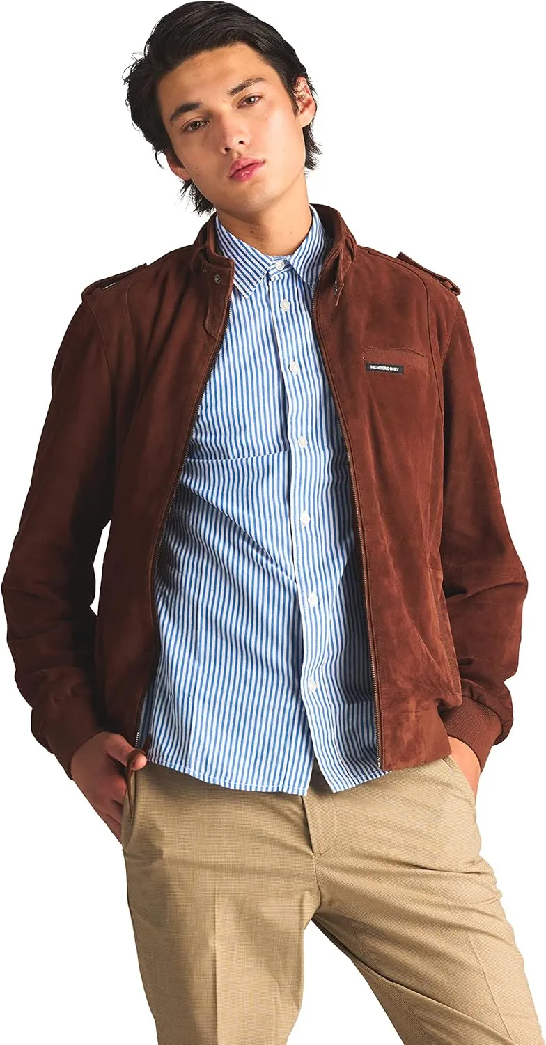 Members Only Men's Soft Suede Iconic Jacket |Slim Fit|