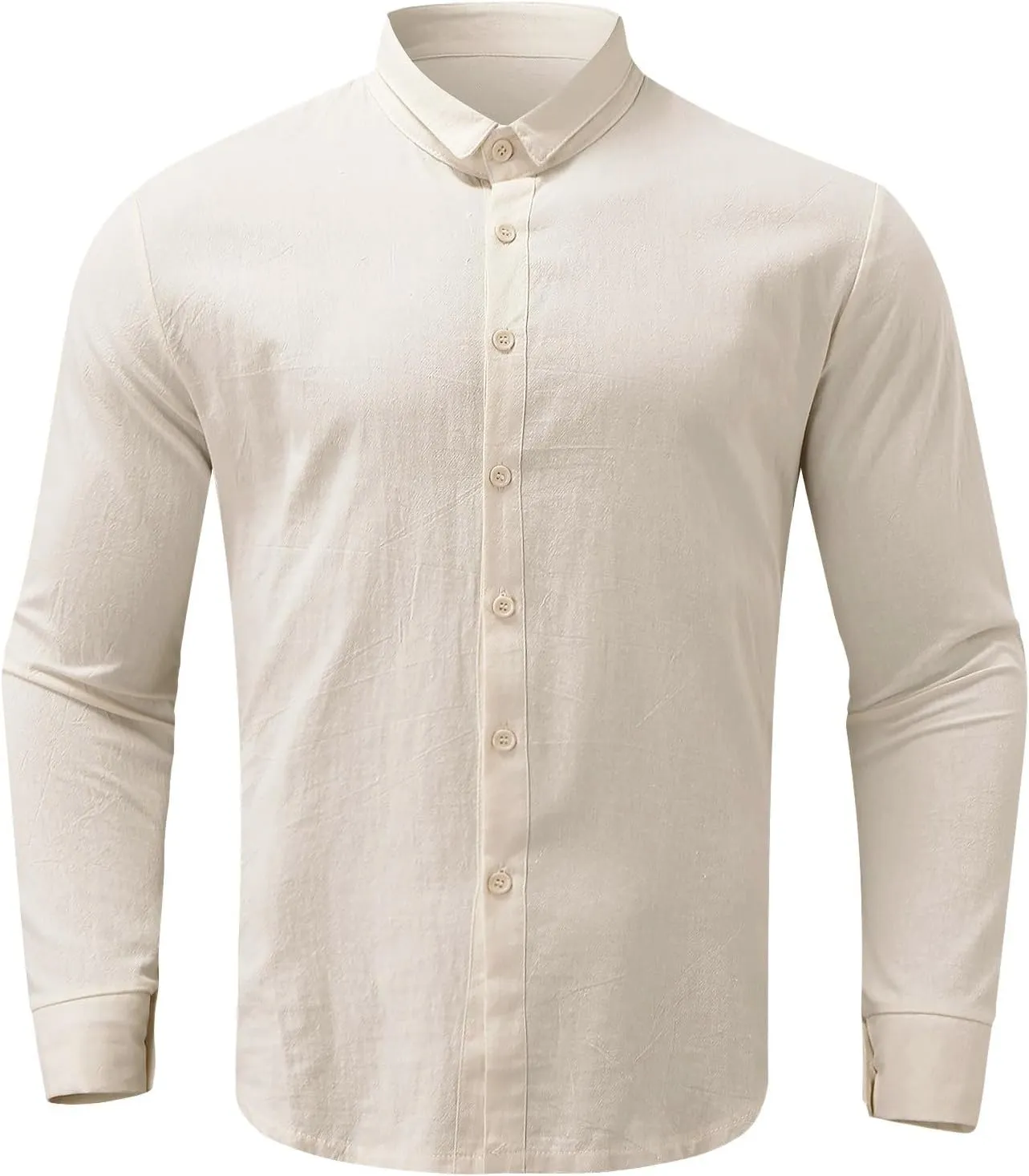 Men Cotton Linen Shirts 2024 Fall Fashion Big and Tall Shirt Casual Loose Button Tops Comfy Long Sleeve Blouse