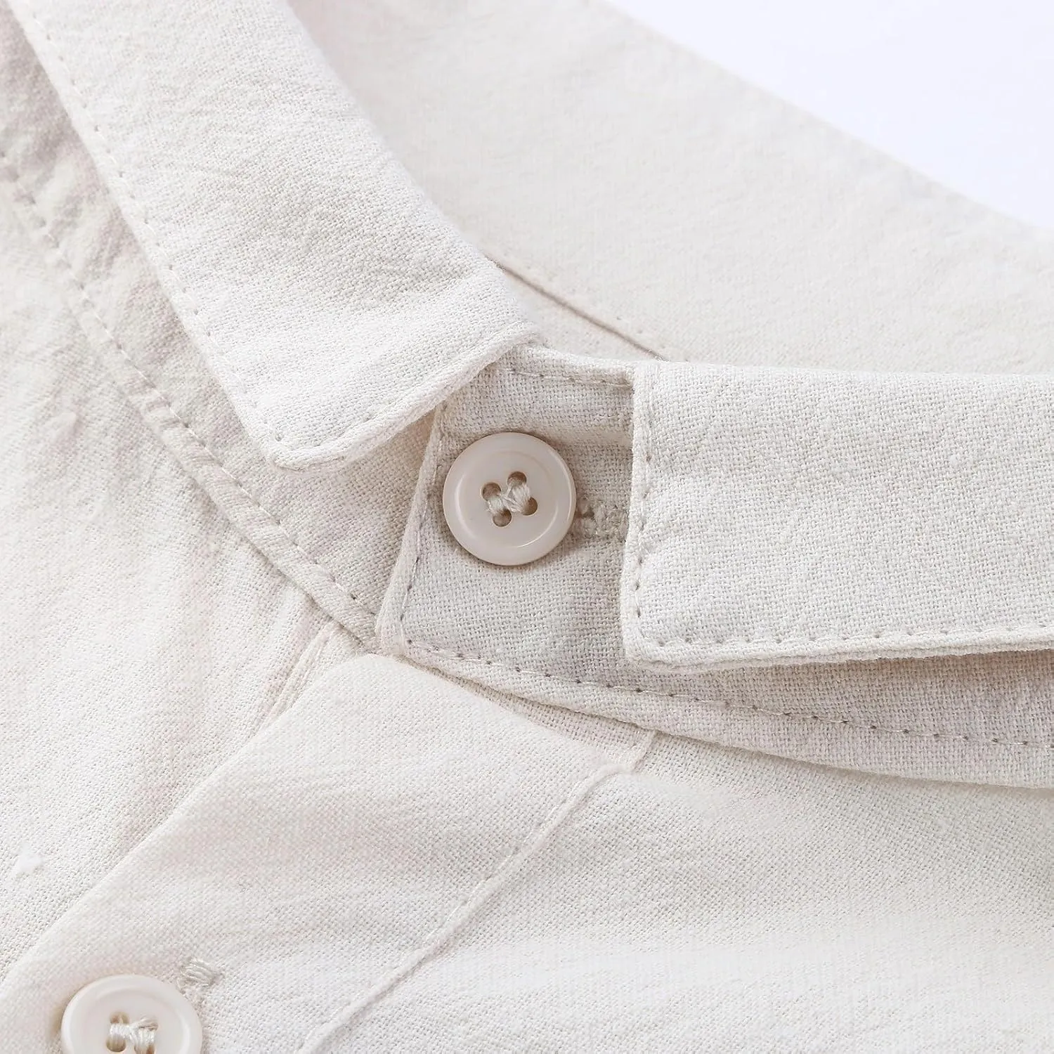 Men Cotton Linen Shirts 2024 Fall Fashion Big and Tall Shirt Casual Loose Button Tops Comfy Long Sleeve Blouse