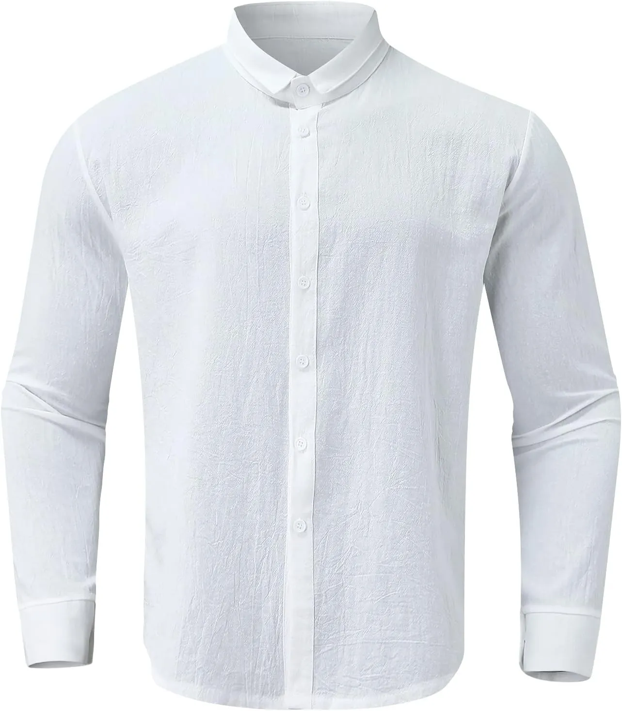 Men Cotton Linen Shirts 2024 Fall Fashion Big and Tall Shirt Casual Loose Button Tops Comfy Long Sleeve Blouse