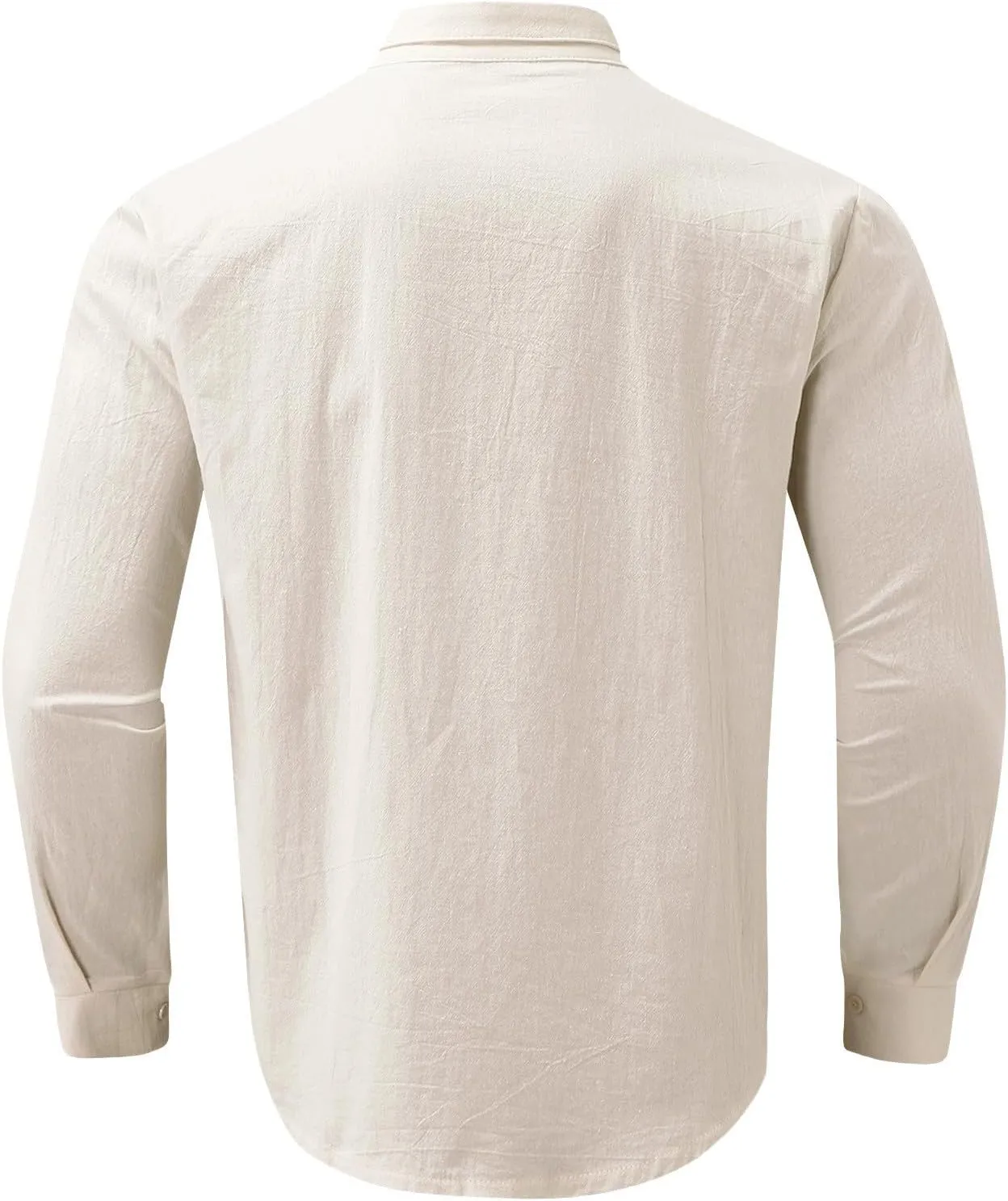 Men Cotton Linen Shirts 2024 Fall Fashion Big and Tall Shirt Casual Loose Button Tops Comfy Long Sleeve Blouse