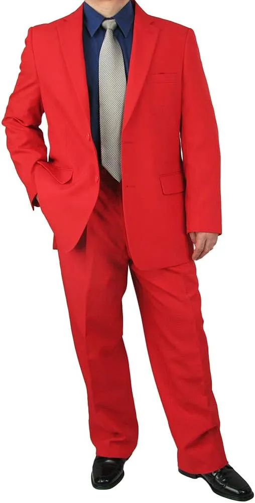 Mens 2-Piece Regular Fit Dress Suit Single-Breasted Jacket & Flat-Front Pants Includes Free Stylish Socks