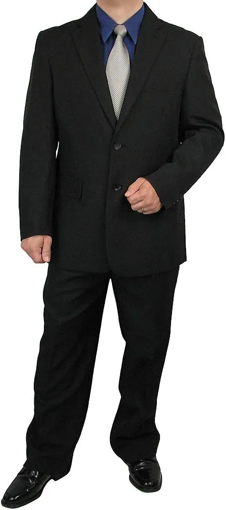 Mens 2-Piece Regular Fit Dress Suit Single-Breasted Jacket & Flat-Front Pants Includes Free Stylish Socks