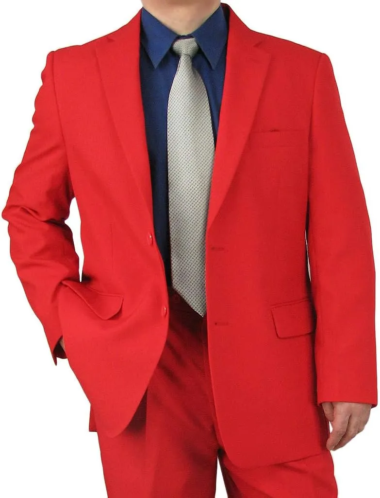 Mens 2-Piece Regular Fit Dress Suit Single-Breasted Jacket & Flat-Front Pants Includes Free Stylish Socks
