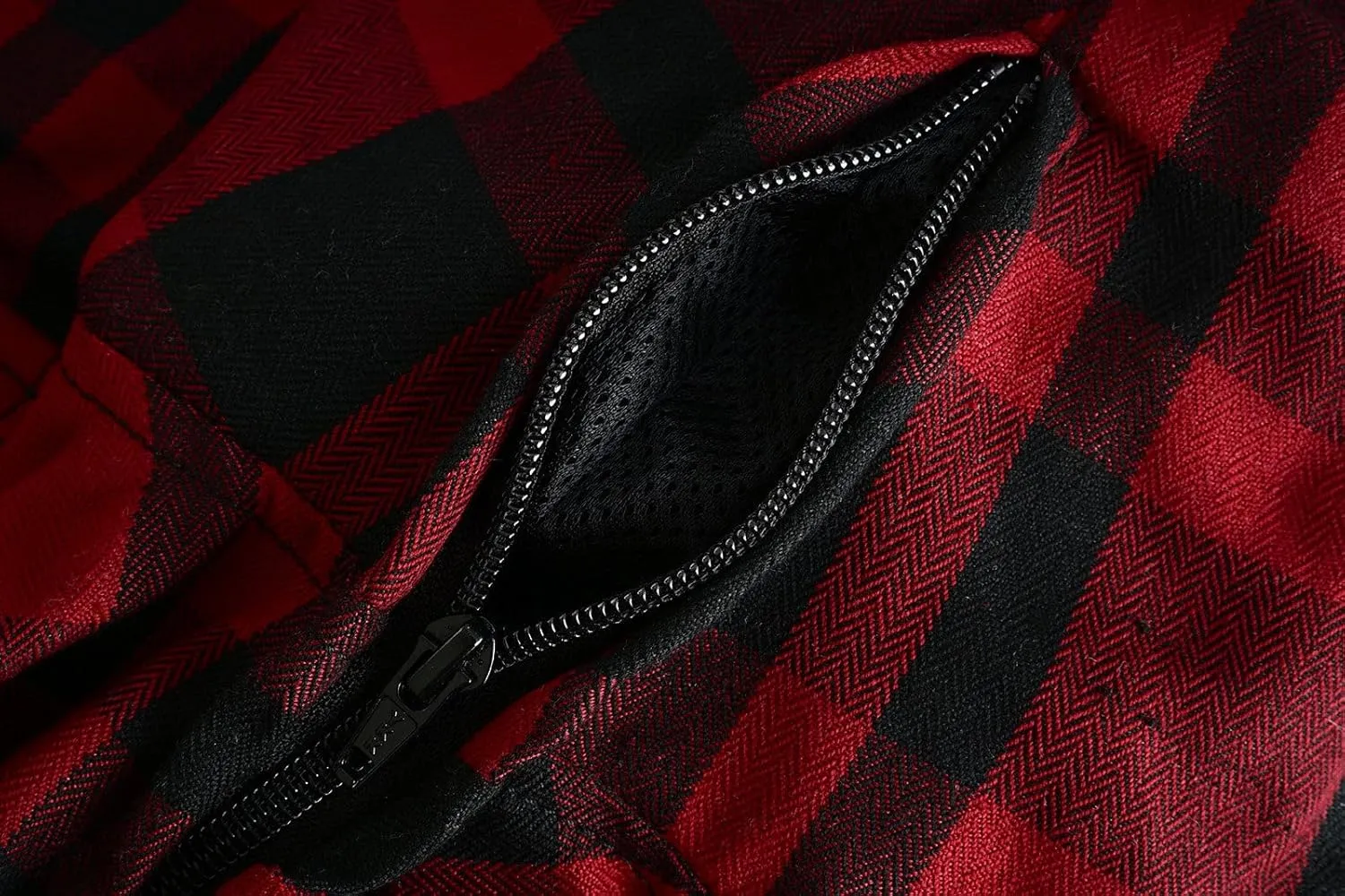 Mens Armored Checkered Flannel Biker Shirt, Multiple Waterproof Storage Pockets CE Approved Armor Reinforced Water Resistant