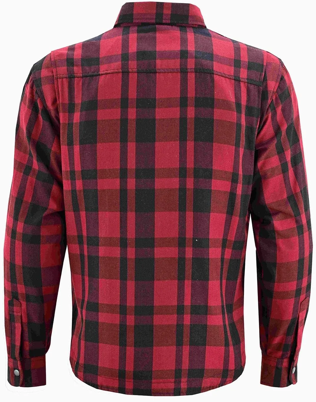 Mens Armored Checkered Flannel Biker Shirt, Multiple Waterproof Storage Pockets CE Approved Armor Reinforced Water Resistant