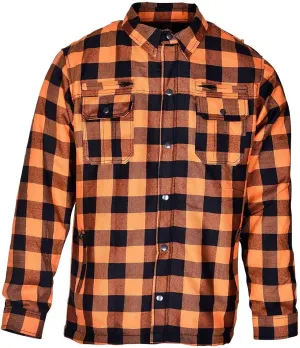 Mens Armored Checkered Flannel Biker Shirt, Multiple Waterproof Storage Pockets CE Approved Armor Reinforced Water Resistant
