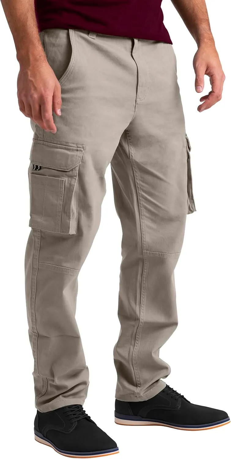 Mens Cargo Pants Stretch Flex Heavy Duty 12 Pockets Outdoor Hiking Security Relaxed Fit Wild Work Utility Pants