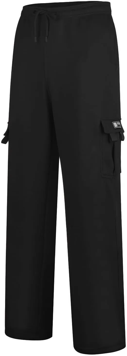 Men's Casual Cargo Pants, Hiking Pants Workout Joggers Sweatpants for Men, Rope Loose Fit Lightweight Sports Trousers