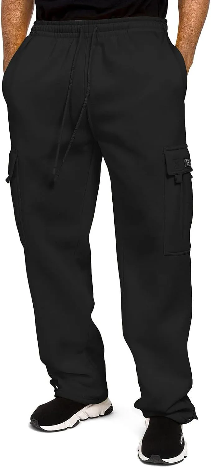 Men's Casual Cargo Pants, Hiking Pants Workout Joggers Sweatpants for Men, Rope Loose Fit Lightweight Sports Trousers