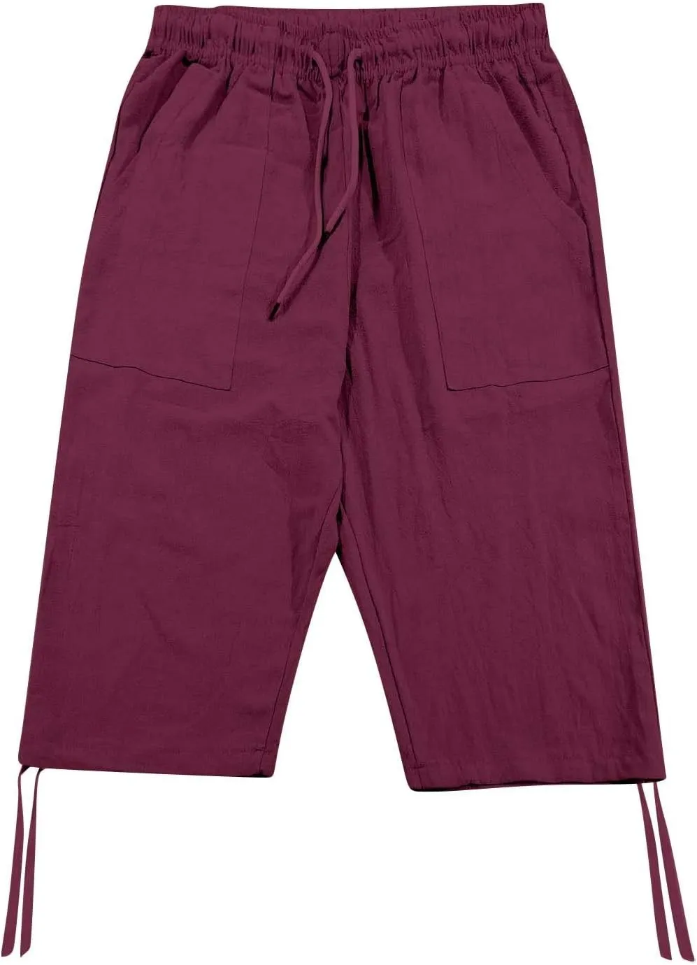 Mens Casual Linen Pants Summer Elastic Waist Straight Leg Loose Fit Beach Slacks Joggers Sweatpants, Tactical Pants Men