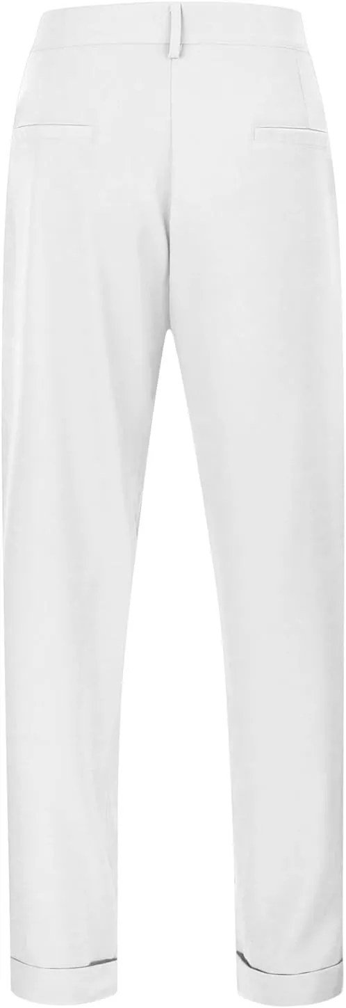 Mens Casual Pants Elastic Waist Loose Fit Lightweight Pleated Slacks Summer Beach Yoga Trousers, Tactical Pants for Men